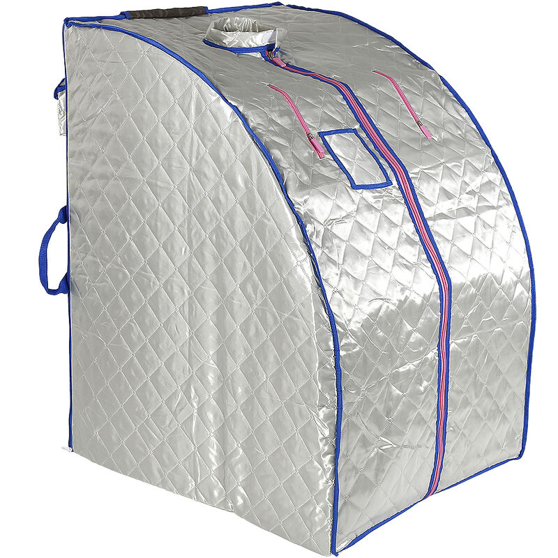 Sauna Box Infrarouge Cabine à Chaleur 1000W Portable Sauna Thérapeutique  Pliable Argent