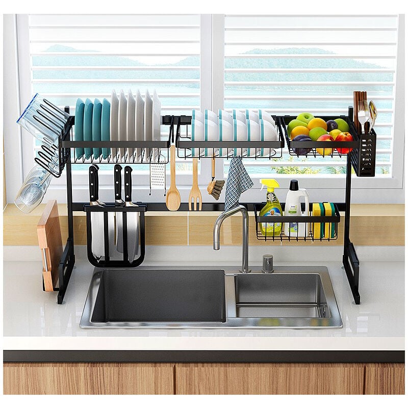 Égouttoir à vaisselle pliable avec égouttoir pour évier, nettoyage facile,  organiseur de vaisselle, plateau de rangement pour cuisine, camping-car