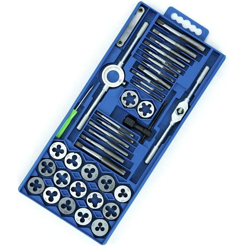 EJ.life Jeu de filières de taraudage Jeu de matrices de tarauds métriques  M5‑M16 Kit d'outils de filetage à dents fines - Cdiscount Bricolage