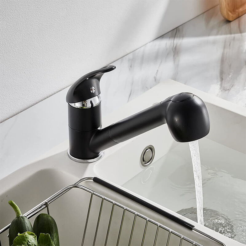 Blanc Robinet Mitigeur Cuisine avec Douchette 2 Jets Pivotant à 360