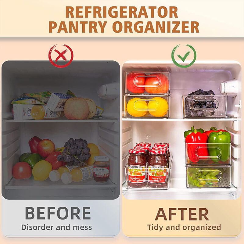 Organiseur frigo Cusine,Rangement Transparent Lot de 7 bac rangement frigo boîte de rangement pour frigo cuisine placard Comptoirs