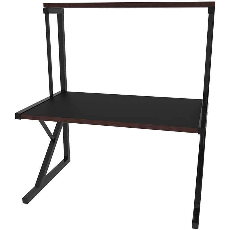 Étagère Extensible 2 Niveaux Pour Four Micro-ondes Avec Support Planche à Découper Et 6 Crochets - Acier Robuste