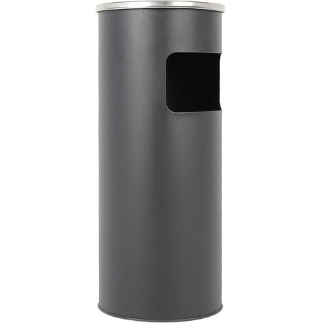 XUANYU Lot De 2 Poubelles 30L Avec Cendrier - Acier Inoxydable, Design Moderne Noir