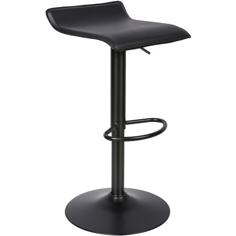 Tabouret de Bar Lot de 2 Rotatif à 360° Similicuir Réglage en Hauteur Noir (1/5)