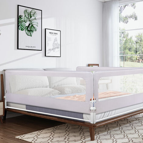 Skecten – Barrière de lit anti-chute 180 cm – Acier durable et maille respirante – Hauteur réglable – Sécurise les tout-petits