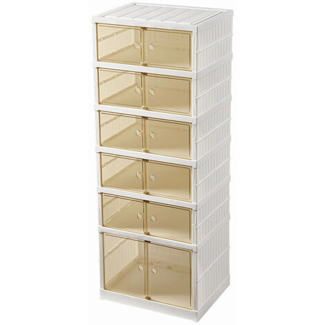 Étagère Chaussures Pliante. Boîte à Chaussures Empilable Transparent. Organisateur de Chaussures Sans Installation, Rangement Respirant Antipoussière (1/5)