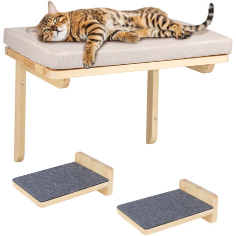 Ensemble mural d'escalade élégant pour chat avec escalier pour chat. Ensemble de meubles muraux pour le bien-être. Lit mural pour chat I Meubles pour chats I Arbre à chat I Étagère murale (1/5)