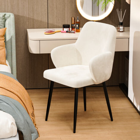 Lot De 2 Chaises De Salle à Manger STOOLINK - Lot De 2 Chaises Velours Damier - Sans Accoudoirs - Noir - 81.5cm Chaise Design