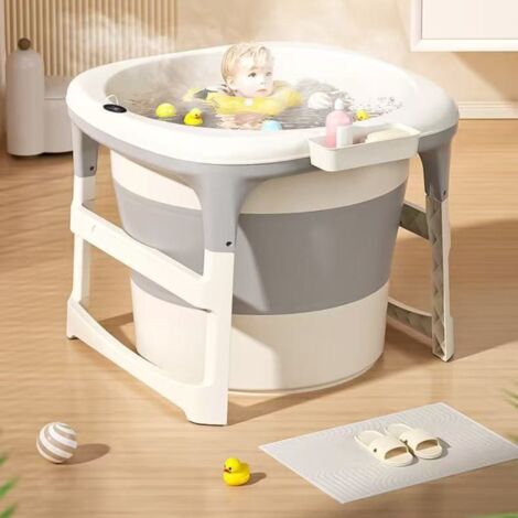 Baignoire Large pour Nouveau-né, Bébé, Enfant, Adulte, dans la Douche ou en Plein Air - Gris