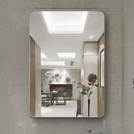 Miroir Salle De Bain Illuminé LED Lumière Capteur + Demister 50 x 70cm