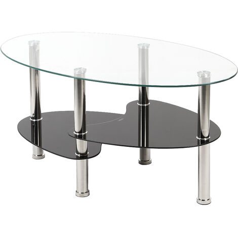 Table basse pliante en plastique transparent avec plateau