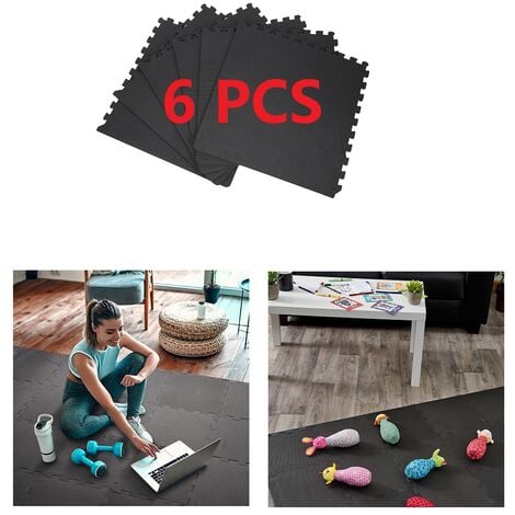 6PCS EVA Mousse Exercice Tapis de Sol Fitness Puzzle Tapis Gym Pad