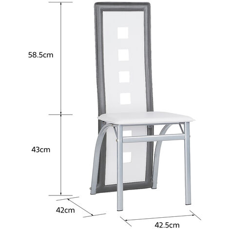 Lot de 6 Chaise Cuisine, Chaise de Salle à Manger, Dossier Haut de la  Cuisine, Chaise de Salle à Manger Confortable et Durable - Blanc (6)