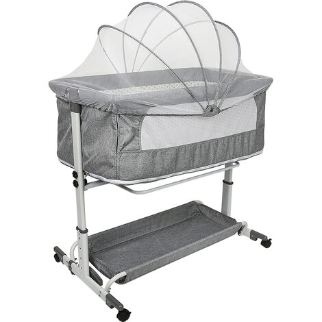 Lit bébé pliant 2 en 1 – berceau, lit pliant et parc bébé – gris (1/5)
