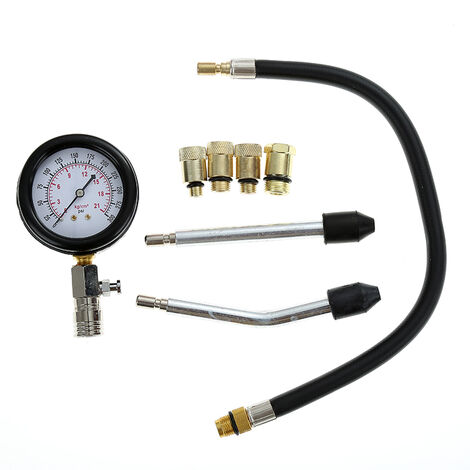 Compressiomètre pour moteur essence 0-300 psi - 4 adaptateurs de M10 à M18