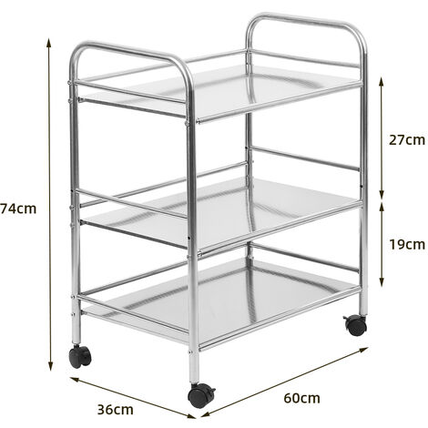 Multi-Function Service Storage cart 4-Layer Kitchen with Wheels Rack Bathroom Storage cart White/Black/Size: 452785cm 