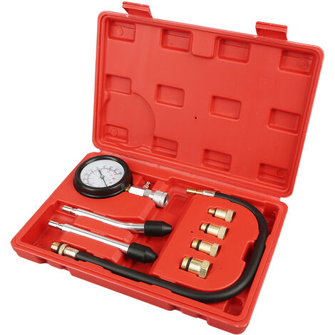 VEVOR Testeur Compression avec 9 Kits d'Adaptateurs Compressiomètre Moteurs  à Essence Jauge 0-300 psi Outil Diagnostic Cylindre Moteur pour Voiture