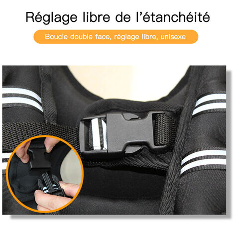 Gilet d'entraînement réglable avec ceinture lestée, gilet de musculation, pour homme et femme, Noir/blanc, Classique