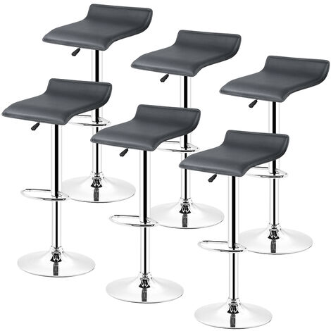Baroni Home Tabouret De Bar Rotatif - Lot De 2 - Hauteur Réglable 64-86 Cm - Blanc - Anti-Rayures