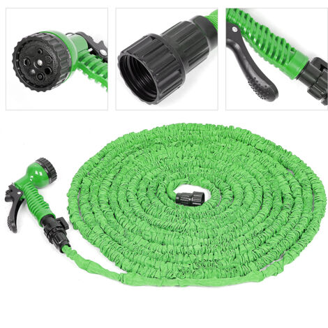 Tuyau d'arrosage extensible avec pistolet 15 mètres