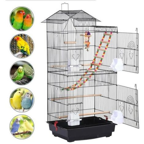 Cage à Oiseaux 46 x 35,5 x 99 cm pour Perruche Calopsitte Conure Pinson ...