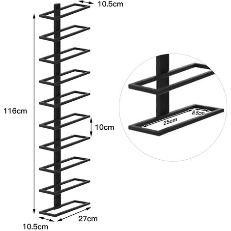Yaheetech Porte Bouteille Mural Métalique Étagère à Vin pour 10 Bouteilles