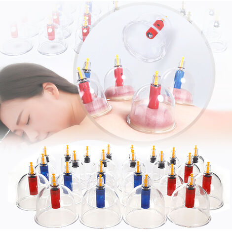 24 pcs Vide Ventouses Chinoises Medicale Therapeutique Avec 12 Tête Magnétique en Plastique (1/7)