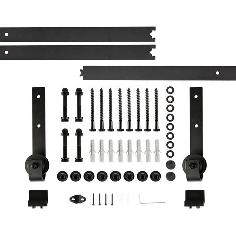 300CM/10FT Quincaillerie Kit de Rail Roulettes pour Porte Coulissante  Hardware pour une Porte Suspendue en