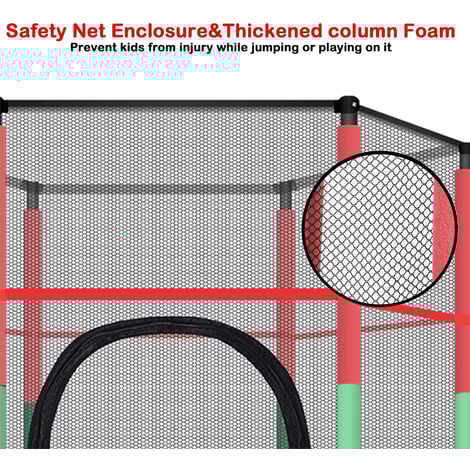 Trampoline de Jardin Premium Trampoline avec Filet de sécurité pour les enfants et les jeunes enfants intérieure / extérieure rouge vert