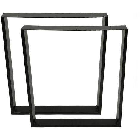 Pied de meuble,Pieds de table à manger en T 2 pièces Noir 90x35x(72-73