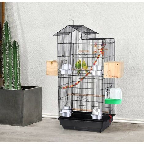 Ferplast Cage à Oiseaux VIOLA Grande Cage pour Oiseaux, Perruches,  Perroquets, Toui, Calopsittes, en Métal, Accessoires inclus Mangeoires  rotatives