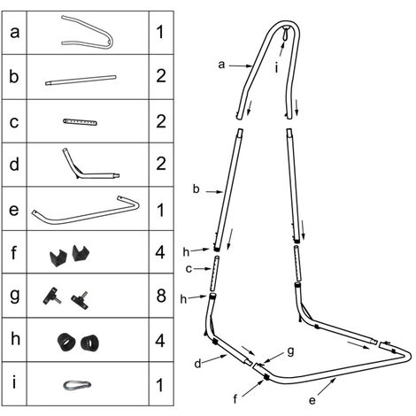Support Pour Fauteuil Suspendu œuf - 105 X 186 Cm, Noir, Charge Max 120 Kg - Installation Facile, Résistant Aux UV
