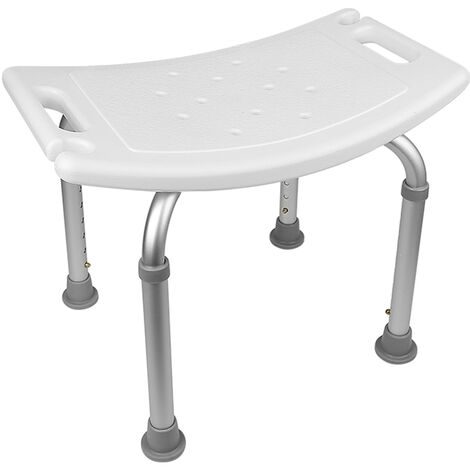 Tabouret de douche Tabouret de bain Hauteur réglable Chaise de douche -  jusqu'à 180kg Supports croisés rectangulaire