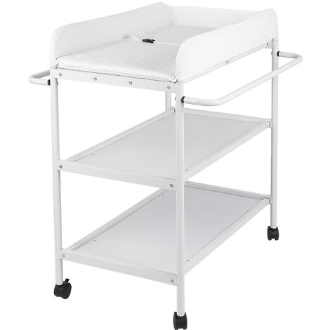 Table à Langer Pliable Portable Avec Rangement Et Ceinture - Réglable Hauteur - Noir Et Blanc