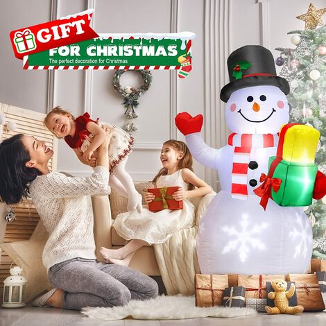 Noël Bonhomme de Neige Gonflable avec Lumineux LED Pieux de Cordes Fixes, Decoration Noël Exterieur de 5ft/1,5m Noël Bonhomme pour Yard Garden Jardin Terrasse Pelouse (1/5)