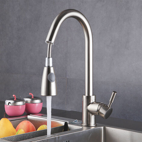 Égouttoir à Vaisselle, Support D’Assiette, Organisateur De Plan De Travail Bec Rotatif A 360 Et Extensible Bac Degouttement Porte Couverts 31 X 42 X 185 Cm Noir Dencre 87290603