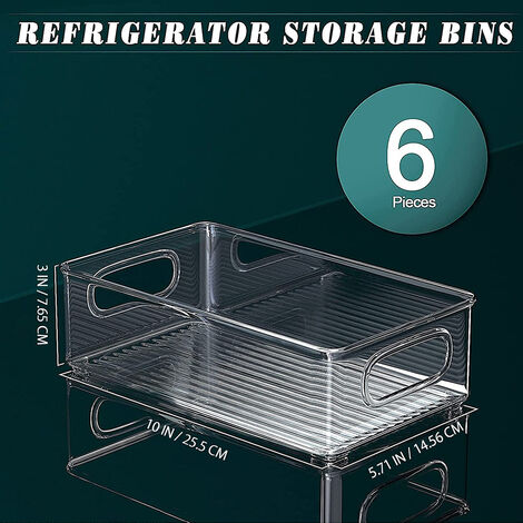 Boîte de rangement carrée transparente avec 6