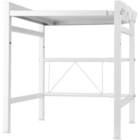 Étagère pour micro-ondes - En métal - Réglable de 40 à 64 cm - Blanc