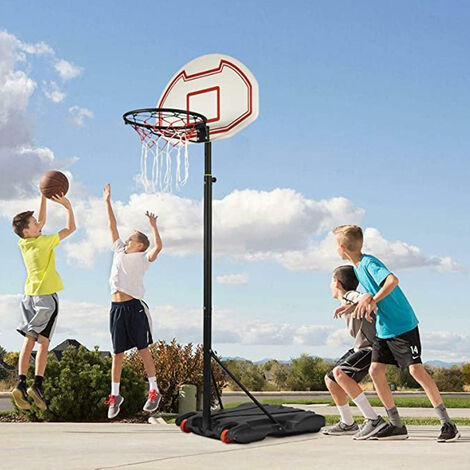 Panier de basket-ball portable avec roulettes, hauteur réglable de 230 à  304 cm, panier de basket avec support, pour enfants et adultes, pied à  remplir d'eau et de sable pour extérieur, intérieur 