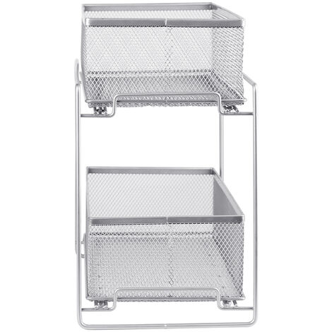 2 Paniers Rangement Sous étagère KD Essentials - Maille Métal - Charge 1.5kg