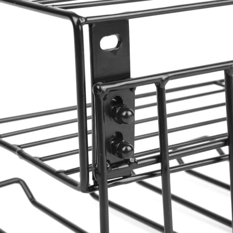 Organisateur Outils Mural GYMAX - Support Perceuse Amovible - Acier Carbone Revêtu - Noir - Pour Garage/Atelier