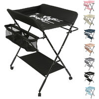 Table à Langer Pliable et Portable, Table à Langer Pliante Chambre Bébé Réglable en Hauteur (Gris)