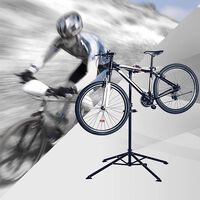Support Stand de Réparation pour Vélo / Bicyclette Pied d'Atelier Professionnel Vélo VTT Hateur Réglable Pivotant à 360 °Noir Rouge