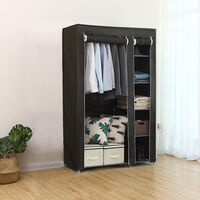 meihe Armoire de Rangement en Toile, Garde-Robe/Penderie en Tissu Non-tissé/ Armoire à vêtements (175 x 150 x 45 cm - Noir meihe Armoire de Rangement en Toile, Garde-Robe/Penderie en Tissu Non-tissé/ Armoire à vêtements (175 x 150 x 45 cm - Noir