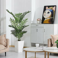 Skecten – Plante verte artificielle palmier 110 cm – Décoration intérieure et extérieure – Matériaux non toxiques – Prête à l'emploi