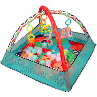 Tapis d'Éveil Bébé, Tapis de Gym, Jouets Sensoriels pour Bébés, Nouveau-né, Bleu