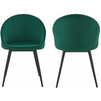 VELVET - Vintage Velvet Chairs - GREEN - X2 - Green