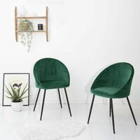 VELVET - Vintage Velvet Chairs - GREEN - X2 - Green