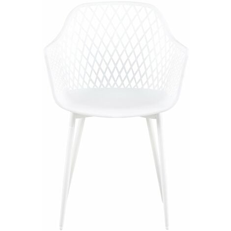 Lot de 4 Fauteuil Chaises Blanc Plastique Scandinave Chaise de Salle à manger