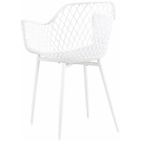 Lot de 6 Fauteuil Chaises Blanc Plastique Scandinave Chaise de Salle à manger